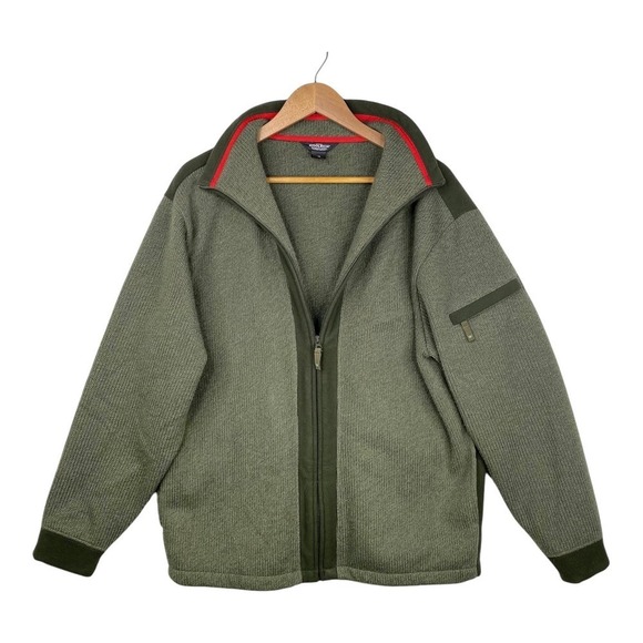 Woolrich Other - Woolrich Olive Green Full Zip Heavy Weight Long Sleeve Knit Coat Mens Size Large
